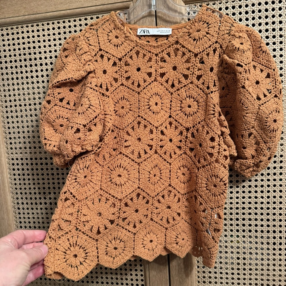Zara Women Crochet Knit Top Size S - Picture 7 of 14